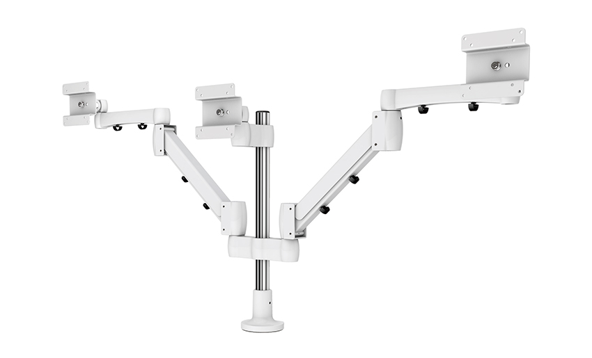 Robuste Dreifach-Monitorhalterung, Säulenhöhe 400 mm