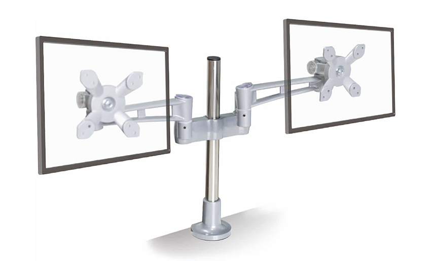 Ergonomischer Doppelmonitorarm mit Gasfeder